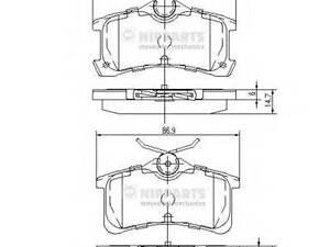 Колодки гальмівні дискові, комплект NIPPARTS J3612026 на TOYOTA AVENSIS Liftback (_T22_)