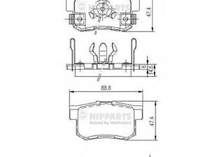 Колодки тормозные дисковые, комплект NIPPARTS J3614017 на HONDA ODYSSEY (RA)