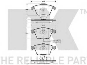 Колодки гальмівні дискові, комплект NK 2247110 на VW CC (357)