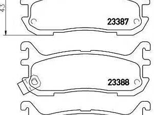 Колодки гальмівні дискові, комплект TEXTAR 2338704 на MAZDA MIATA I (NA)