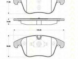 Колодки тормозные дисковые, комплект TRISCAN 811010556 на JAGUAR XF седан (_J05_, CC9)