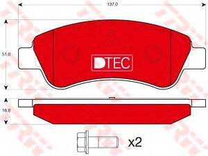 Колодки тормозные дисковые, комплект TRW GDB1463DTE на CITROËN BERLINGO фургон (M_)