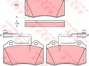 Колодки тормозные дисковые, комплект TRW GDB1519 ALFA ROMEO 156 (932)
