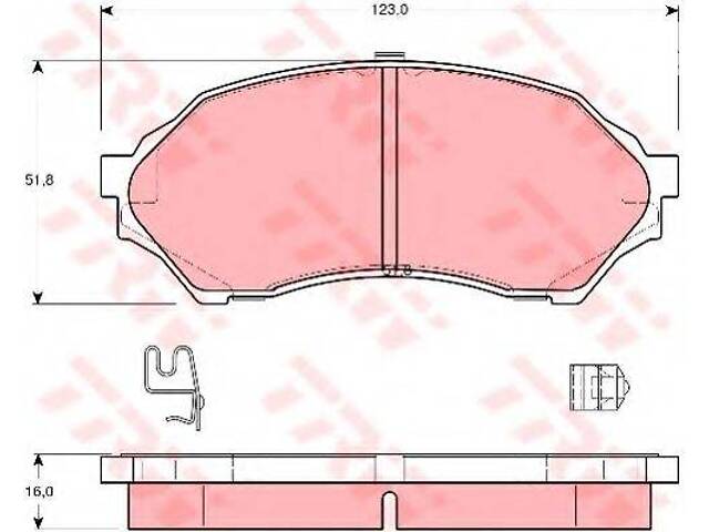 Колодки тормозные дисковые, комплект TRW GDB3193 MAZDA ETUDE VI (BJ)