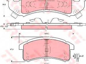 Колодки тормозные дисковые, комплект TRW GDB4054 PONTIAC TRANS SPORT