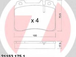 Колодки тормозные дисковые, комплект ZIMMERMANN 211531751 на MERCEDES-BENZ 190 седан (W201)