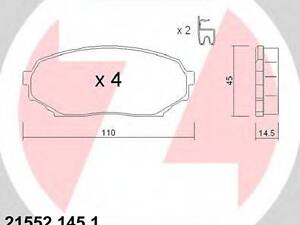 Колодки тормозные дисковые, комплект ZIMMERMANN 215521451 MAZDA MIATA I (NA)