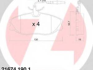 Колодки гальмівні дискові, комплект ZIMMERMANN 216741901 на PEUGEOT 306 Наклонная задняя часть (7A, 7C, N3, N5)