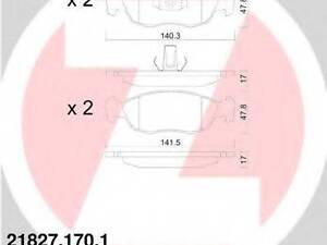 Колодки гальмівні дискові, комплект ZIMMERMANN 218271701 на PEUGEOT 106 (1A, 1C)