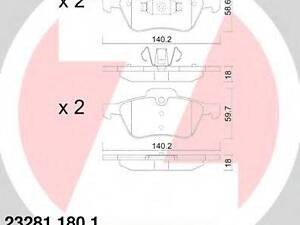 Колодки гальмівні дискові, комплект ZIMMERMANN 232811801 на MINI MINI (R50, R53)