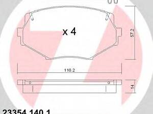 Колодки тормозные дисковые, комплект ZIMMERMANN 233541401 MAZDA MIATA I (NA)