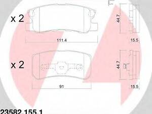 Колодки гальмівні дискові, комплект ZIMMERMANN 235821551 на MITSUBISHI OUTLANDER SPORT (GA_W_)