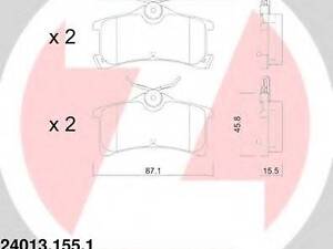 Колодки тормозные дисковые, комплект ZIMMERMANN 240131551 TOYOTA COROLLA Wagon (__E11_)