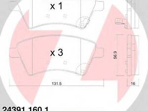 Колодки гальмівні дискові, комплект ZIMMERMANN 243911601 на SUZUKI SX4 седан (GY)