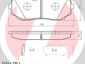 Колодки тормозные дисковые, комплект ZIMMERMANN 245441751 MAZDA CX-7 (ER)