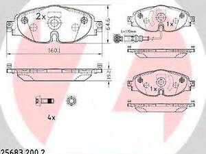 Колодки гальмівні дискові, комплект ZIMMERMANN 256832002 на AUDI A3 кабрио (8V7)