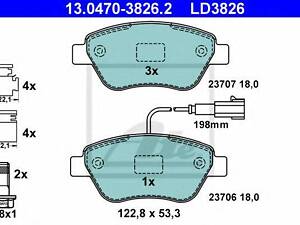 Колодки гальмівні дискові ATE 13047038262 на FIAT PANDA (169)