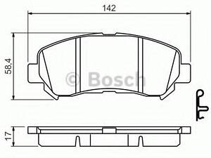 Колодки гальмівні дискові BOSCH 0986494501 на SUZUKI KIZASHI (FR)