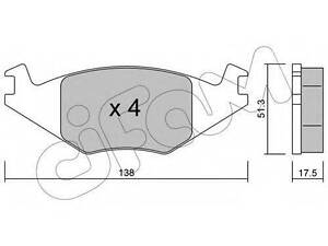 Колодки гальмівні дискові CIFAM 8220470 на VW POLO (86C, 80)