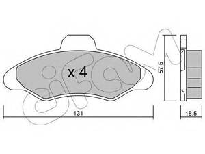 Колодки гальмівні дискові CIFAM 8220710 на FORD ESCORT Mk V (GAL)