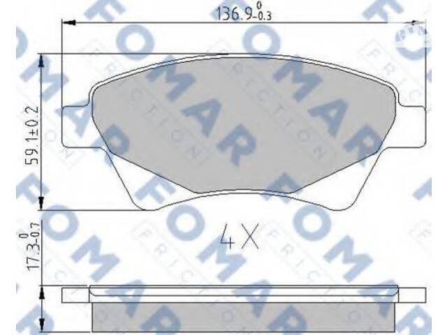 Колодки тормозные дисковые FOMAR FRICTION FO908281 RENAULT MEGANE II Sport Tourer (KM0/1_)