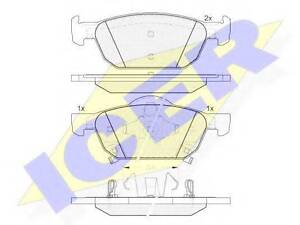 Колодки гальмівні дискові, комплект ICER 181893 на HONDA CIVIC IX (FK)