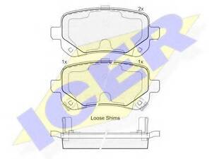 Колодки гальмівні дискові, комплект ICER 181910 на DODGE JC