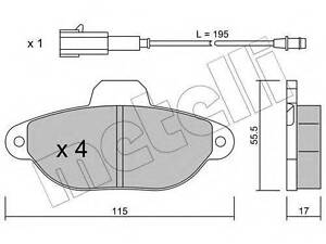 Колодки гальмівні дискові, комплект METELLI 2201592 на FIAT PANDA (169)