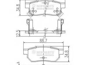 Колодки гальмівні дискові, комплект NIPPARTS J3614004 на ROVER 200 Наклонная задняя часть (XW)