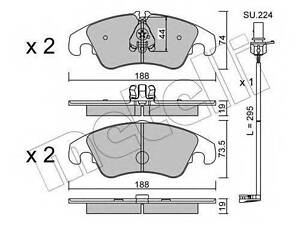 Колодки гальмівні дискові, комплект SAMKO 5SP1420A на AUDI A5 (8T3)