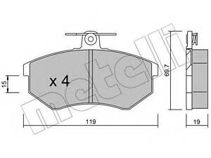 Колодки гальмівні дискові, комплект SAMKO 5SP216 на AUDI 4000 (89, 89Q, 8A, B3)