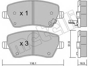 Колодки гальмівні дискові METELLI 2204851 на SUZUKI SPLASH