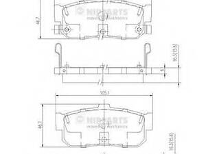 Колодки гальмівні дискові NIPPARTS J3611034 на AUDI COUPE (81, 85)