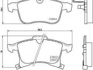 Колодки гальмівні дискові OPEL Astra Zafira 1.6i,1.8i,2.0,2.2i -05 BOSCH 986424457 на VAUXHALL MERIVA Mk II (B)