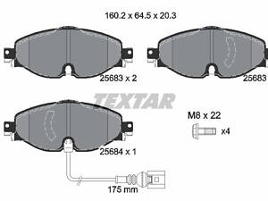 Колодки тормозные передние дисковые, AUDI A3, Q2; Skoda Octavia, Superb; VW Golf, Passat 12-