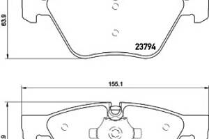 Колодки гальмівні дискові передні, BMW 1 (E81), 3 (E90), 5 (E60), X1 (E84) 2.0-3.0D 03-16