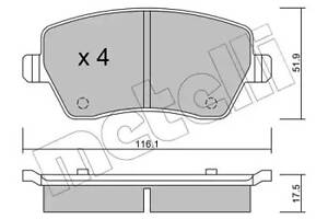 Колодки тормозные передние дисковые, комплект (Lucas II)