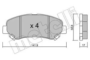 Колодки гальмівні дискові передні, Nissan Qashqai, X-Trail 06-13