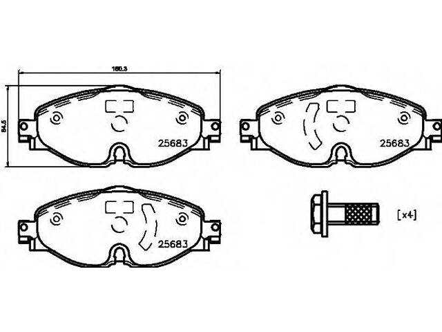 Колодки тормозные дисковые TEXTAR 2568303 на VW PASSAT (3G2)