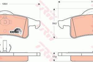 Колодки гальмівні дискові задні, Jeep Cherokee, Grand Cherokee 95-05