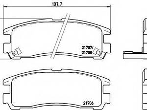 Колодки гальмівні дискові задні, комплект BREMBO P54012 на MITSUBISHI RVR (N1_W, N2_W)