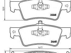 Колодки гальмівні дискові задні, комплект BREMBO P85091 на VW MULTIVAN Mk V (7HM, 7HN, 7HF, 7EF, 7EM, 7EN)