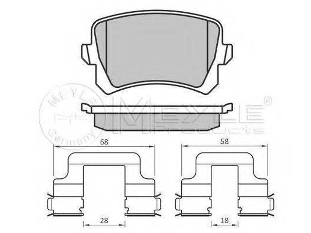 Колодки гальмівні Дискові задні MEYLE 0252448317 на VW PASSAT (362)