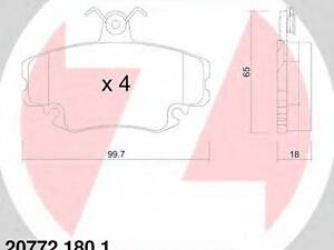 Колодки гальмівні дискові ZIMMERMANN 207721801 на RENAULT SUPER 5 (B/C40_)