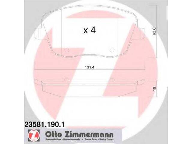 Колодки гальмівні дискові ZIMMERMANN 235811901 на SEAT IBIZA V (6J5, 6P5)