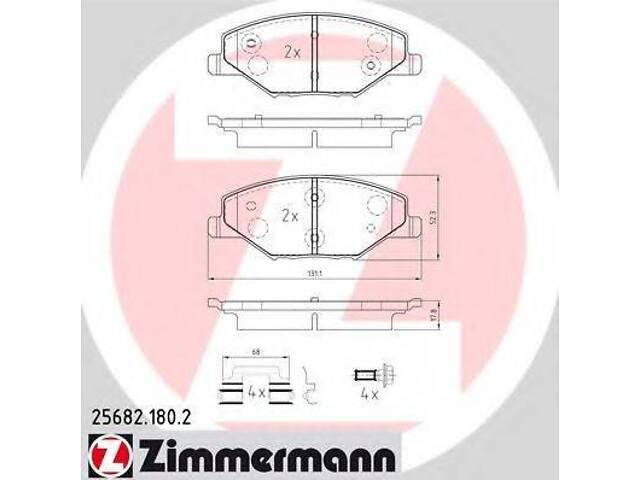 Колодки тормозные дисковые ZIMMERMANN 256821802 на SKODA FABIA