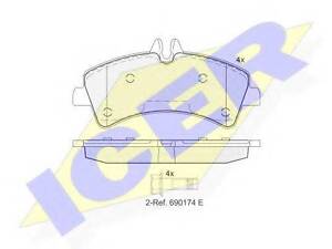 Колодки гальмівні ICER 141849 на MERCEDES-BENZ SPRINTER 5-t c бортовой платформой/ходовая часть (906)