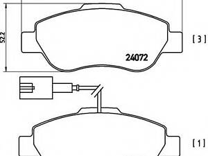 Колодки гальмiвнi переднi Fiat 500 Ford Ka 1.2/1.3D 07.07- P23107