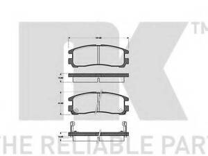 Колодки тормозные задние NK 223016 на MITSUBISHI CHARIOT (N3_W, N4_W)