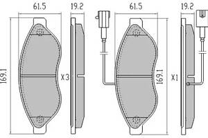 Колодки передние, (1.1-1.5t) 06-